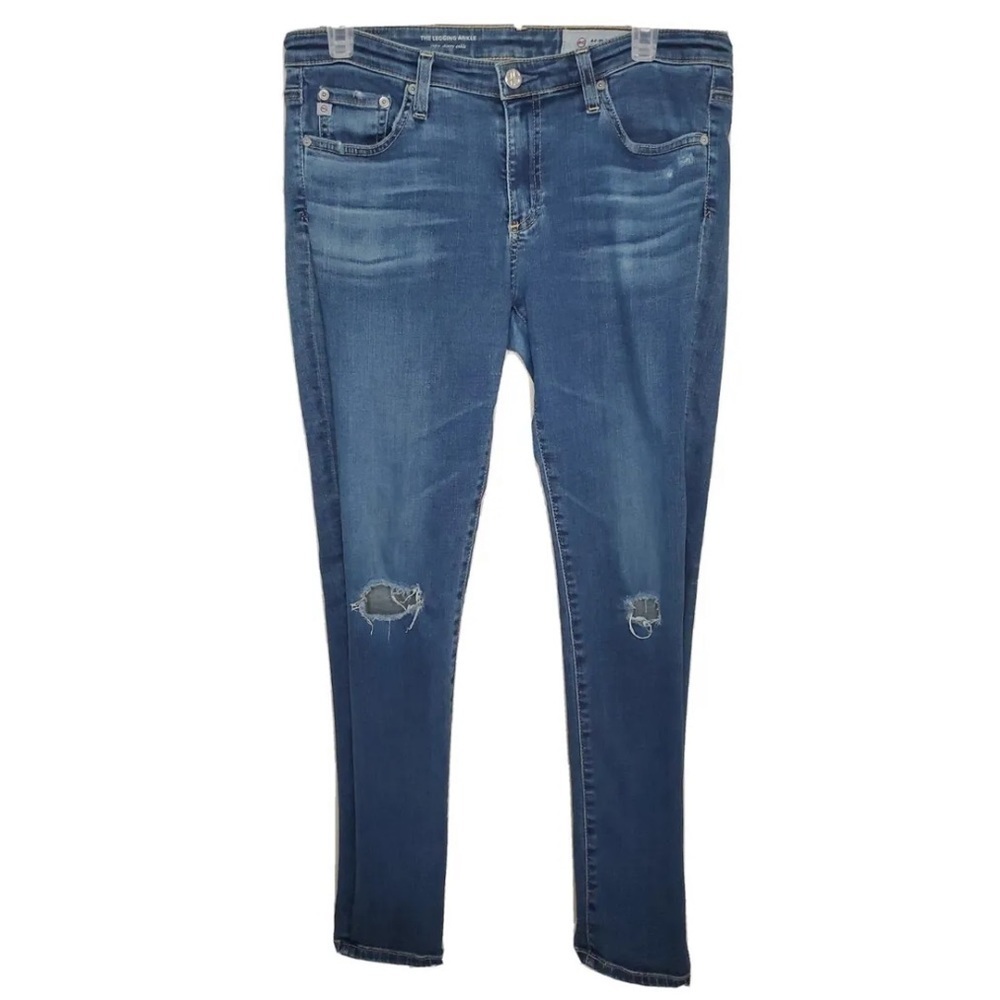 AG Adriano Goldschmeid The Legging Ankle Super Skinny Jeans Distressed Size 30